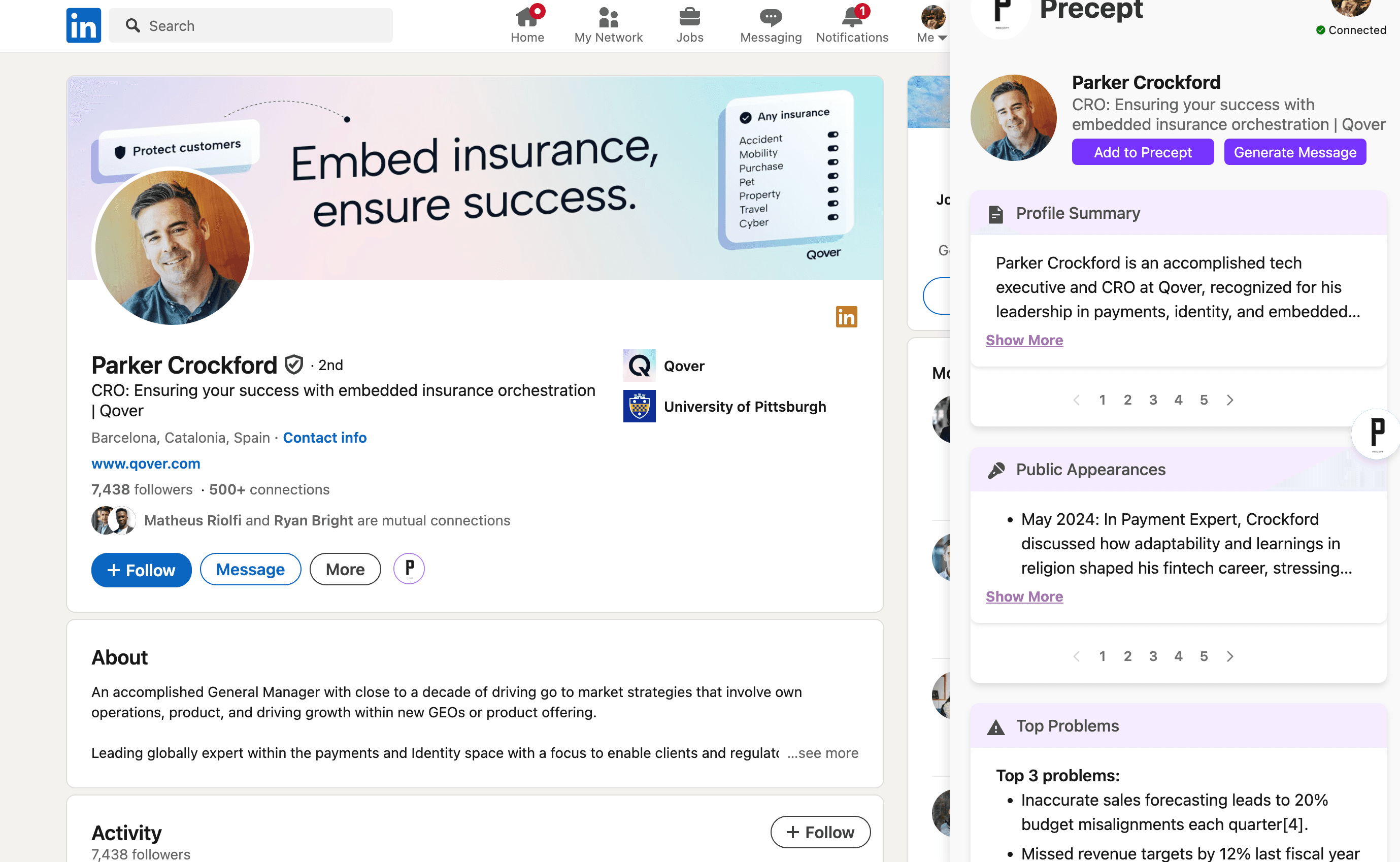 Precept AI generated messaging